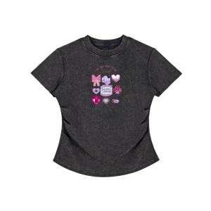 Vintage Washed Bodycon Cotton T-Shirt